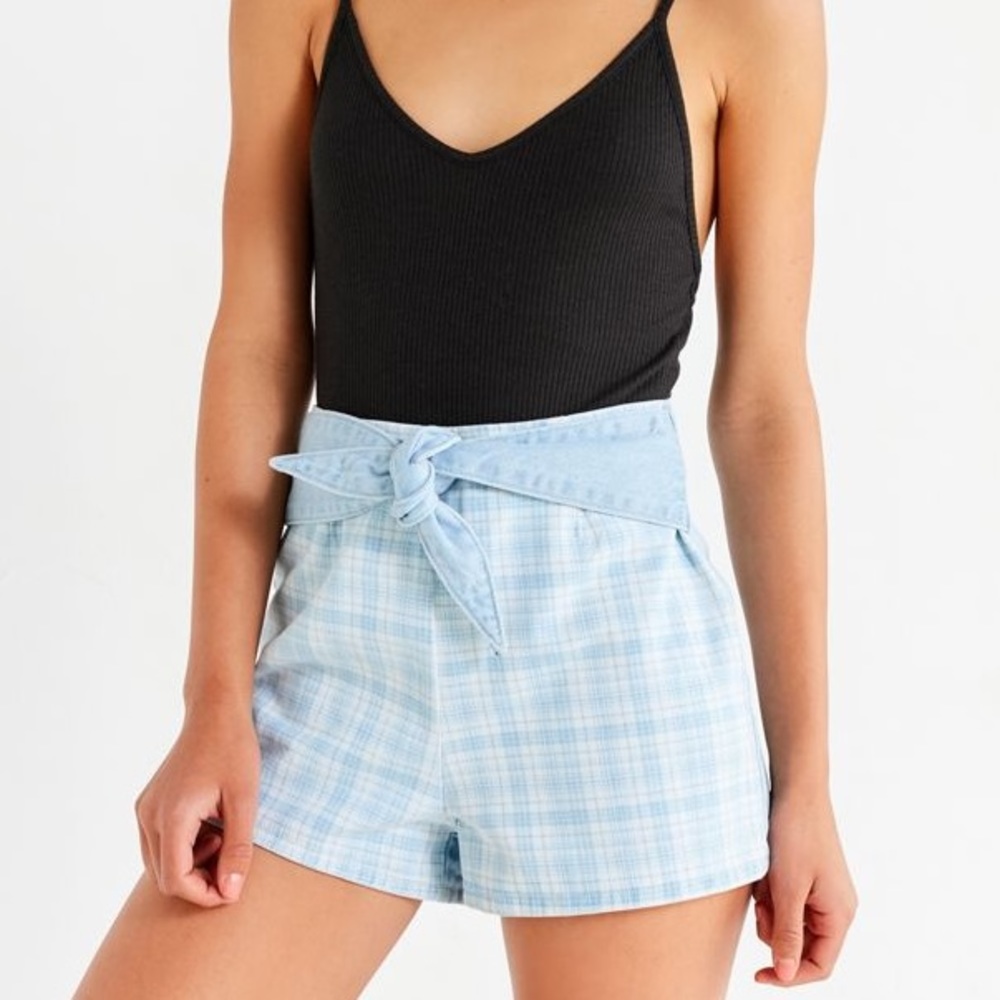 UO BDG Emmy tie front shorts high rise mom shorts